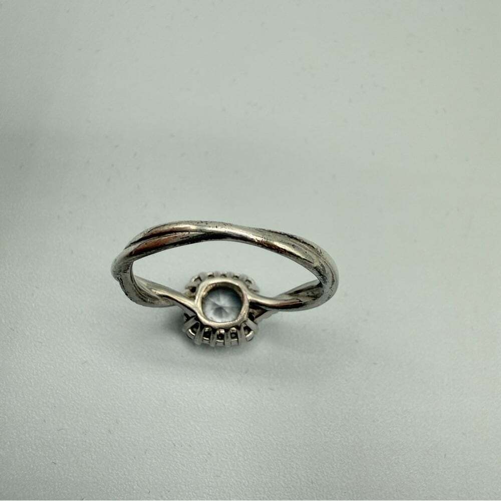 Faux Engagement Glamour Ring Marked 925 with CZ Stones - Size 8 - Picture 11 of 16